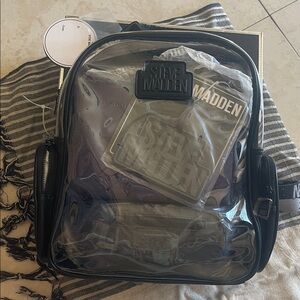 Steve Madden Black Clear Backpack